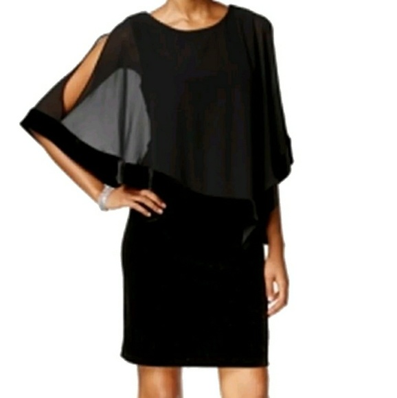 MSK Dresses & Skirts - NWT MSK CHIFFON Dollman sleeveless slinky dress. CHIFFON caplet.
